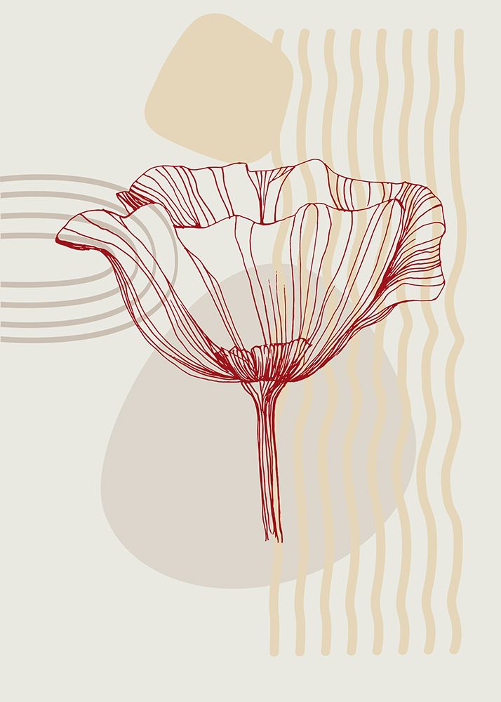 Poppies flowers minimal art art print by AcantStudio for $57.95 CAD