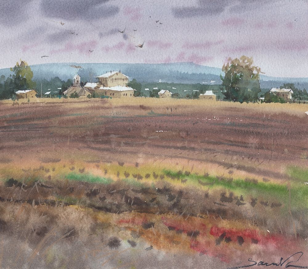 Watercolor landscape painting 32 art print by Samira Yanushkova for $57.95 CAD