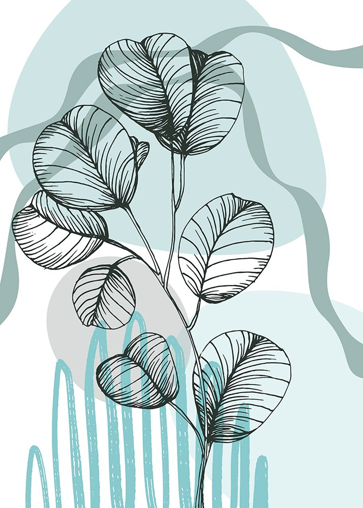 Eucalyptus flowers minimal art art print by AcantStudio for $57.95 CAD