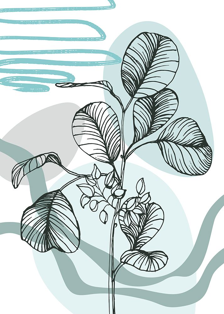 Eucalyptus flowers minimal art art print by AcantStudio for $57.95 CAD