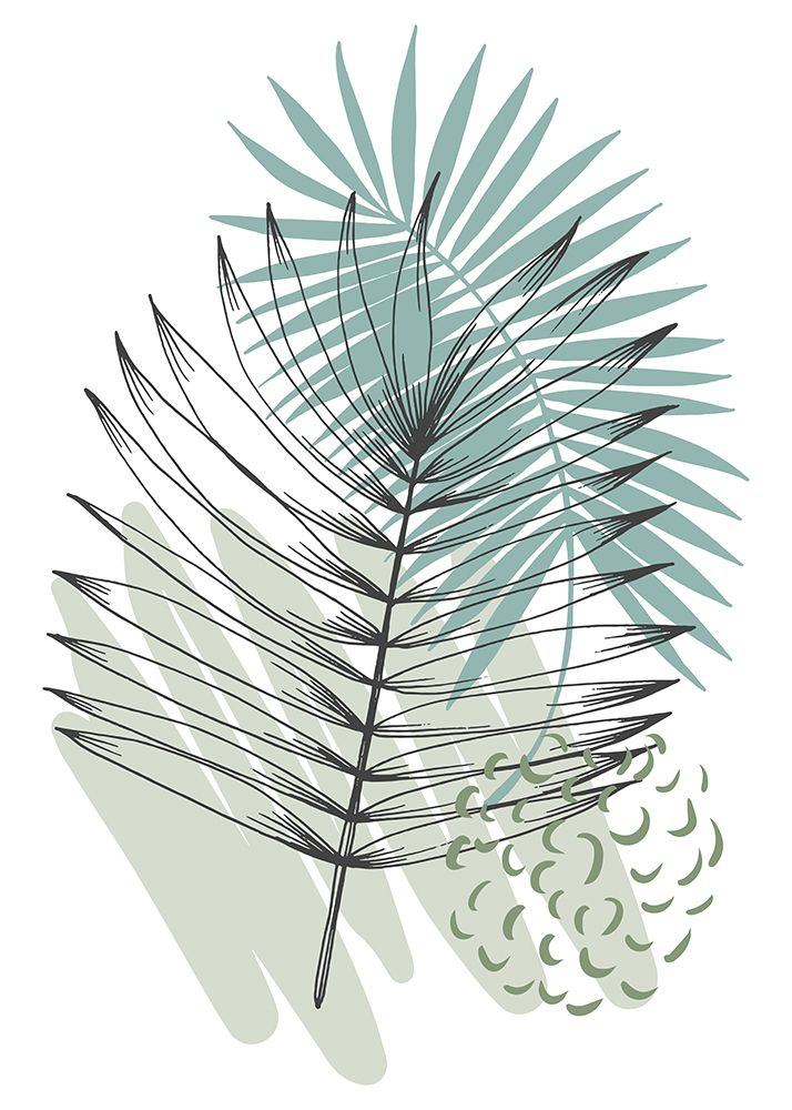 Palm leaves exotic plants art print by AcantStudio for $57.95 CAD
