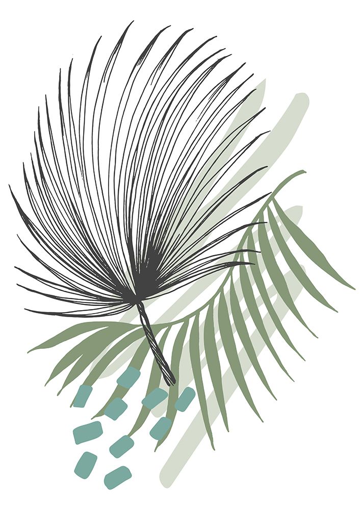 Palm leaves exotic plants art print by AcantStudio for $57.95 CAD