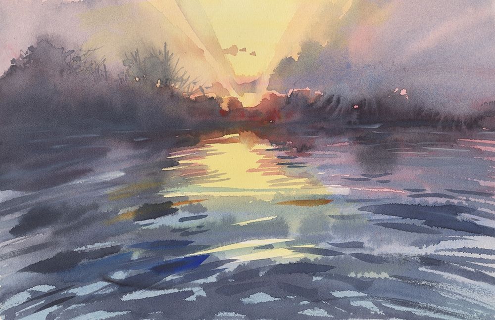 Watercolor landscape painting 33 art print by Samira Yanushkova for $57.95 CAD