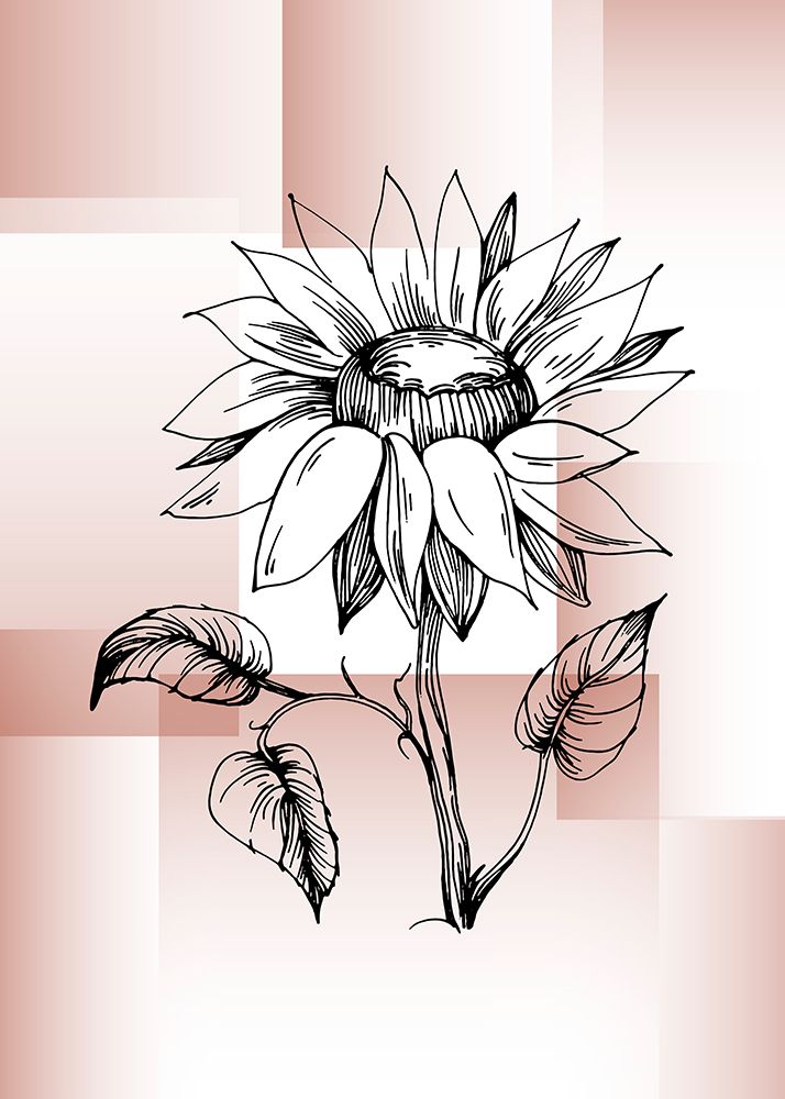 Sunflower minimal art art print by AcantStudio for $57.95 CAD