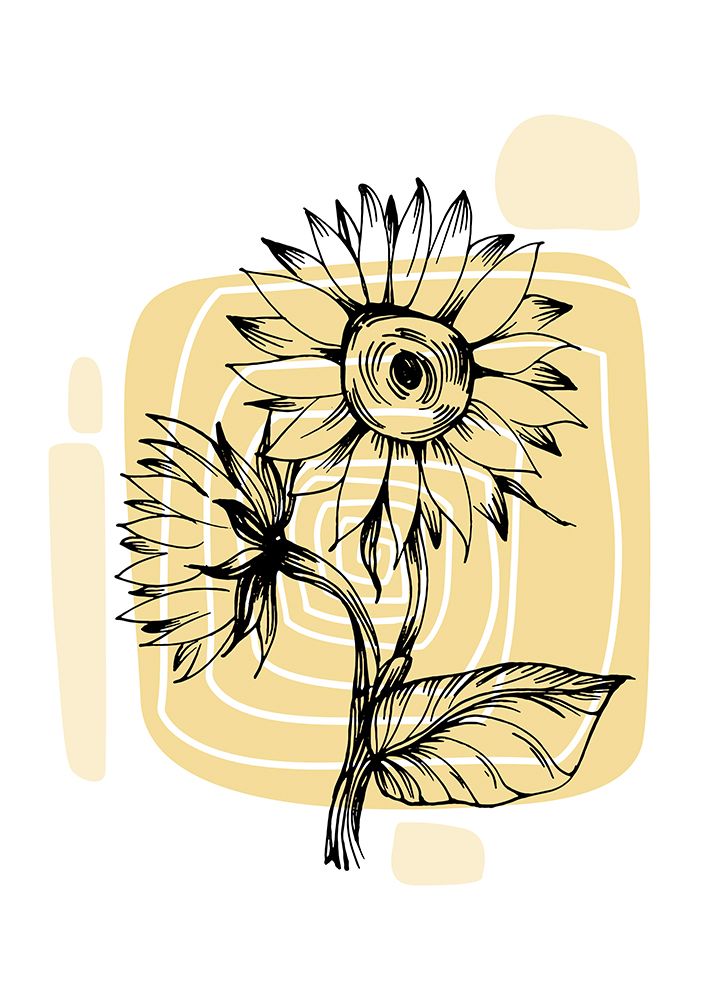 Sunflower minimal art art print by AcantStudio for $57.95 CAD