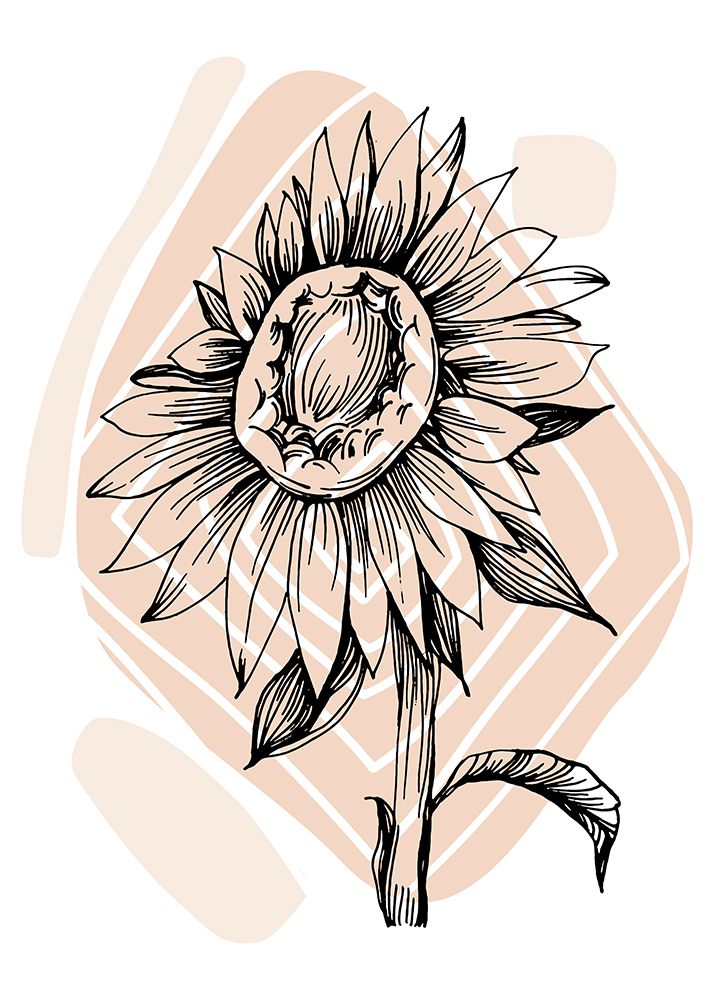 Sunflower minimal art art print by AcantStudio for $57.95 CAD