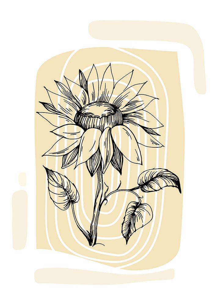 Sunflower minimal art art print by AcantStudio for $57.95 CAD