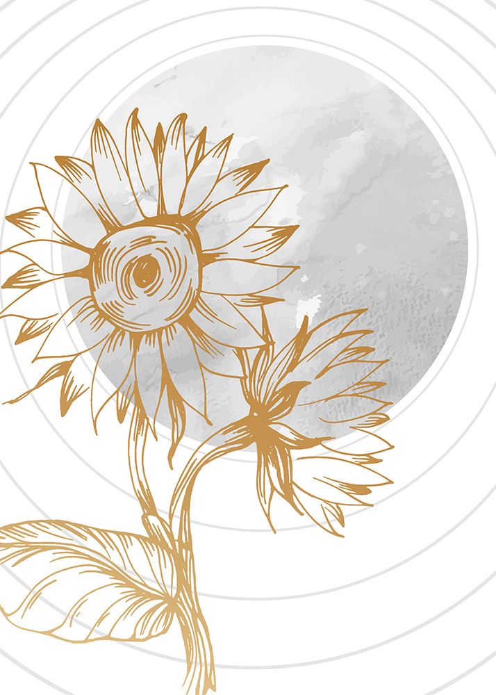 Sunflower minimal art art print by AcantStudio for $57.95 CAD