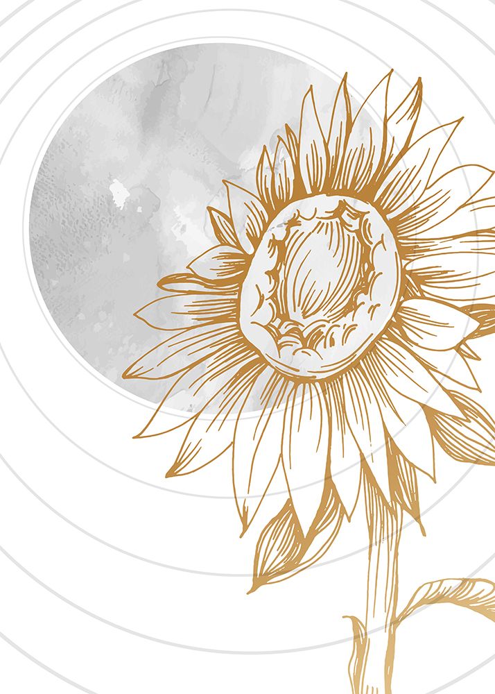 Sunflower minimal art art print by AcantStudio for $57.95 CAD