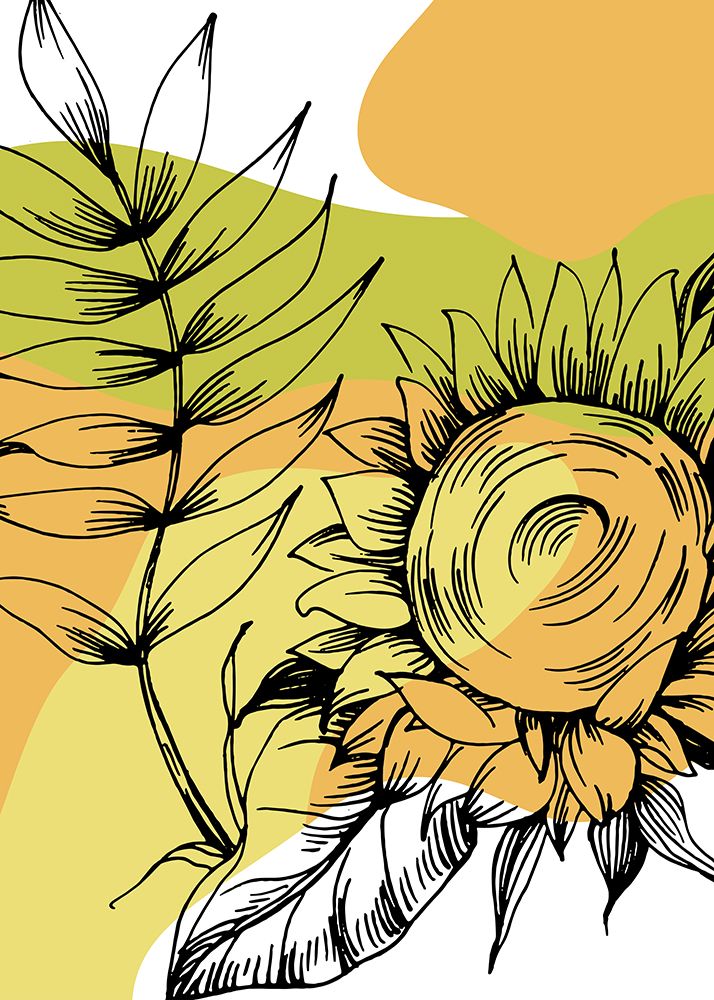 Sunflower minimal art art print by AcantStudio for $57.95 CAD