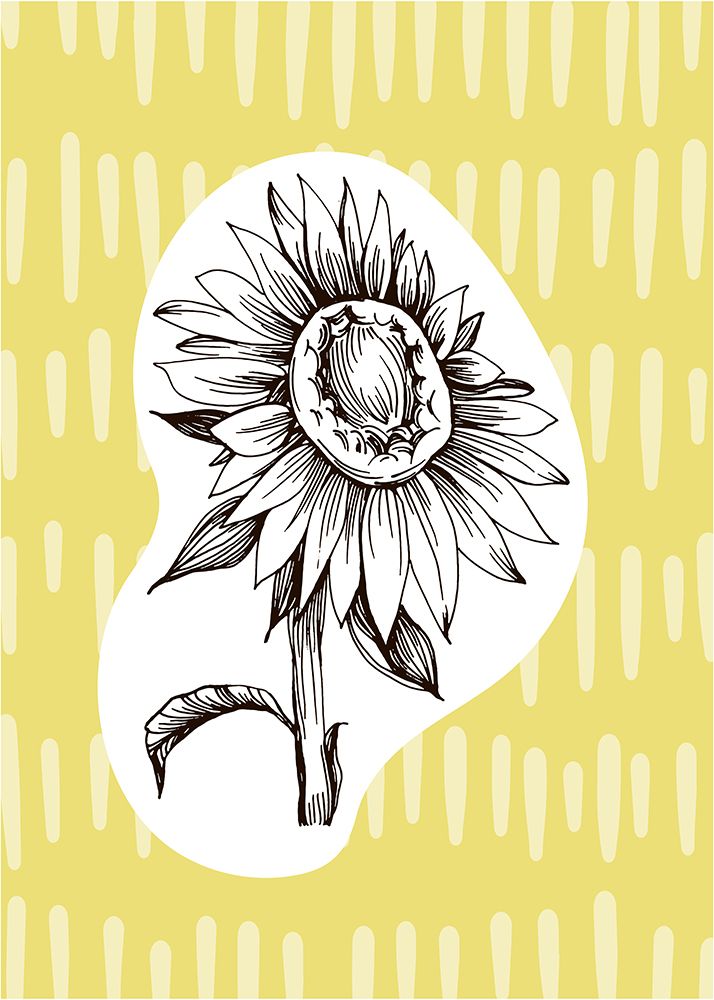 Sunflower minimal art art print by AcantStudio for $57.95 CAD
