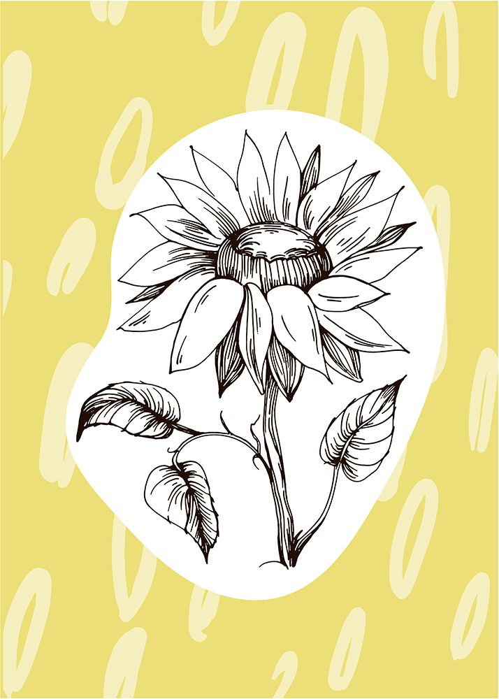 Sunflower minimal art art print by AcantStudio for $57.95 CAD