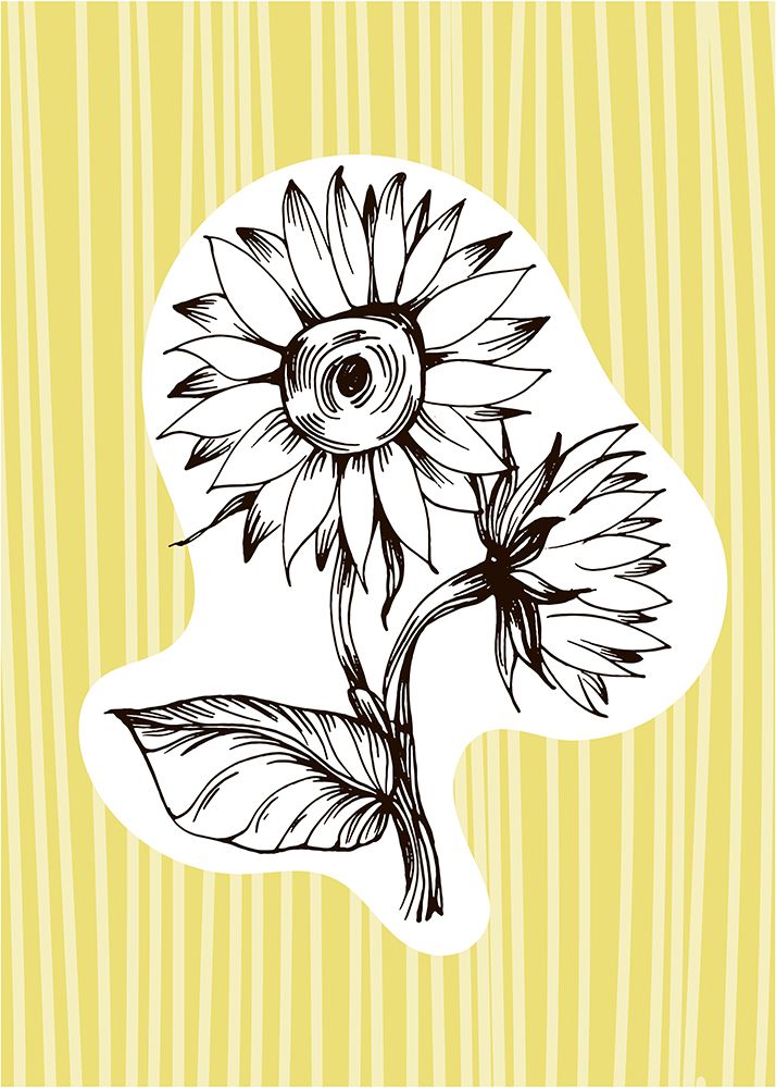 Sunflower minimal art art print by AcantStudio for $57.95 CAD
