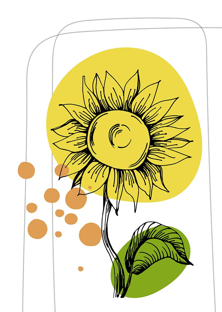 Sunflower minimal art art print by AcantStudio for $57.95 CAD