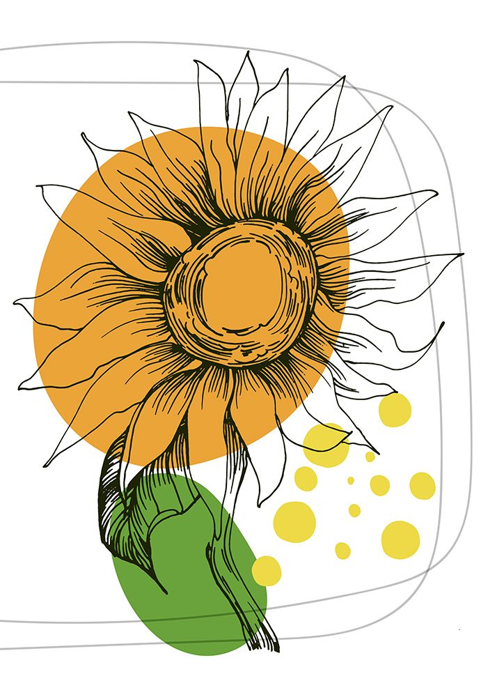 Sunflower minimal art art print by AcantStudio for $57.95 CAD