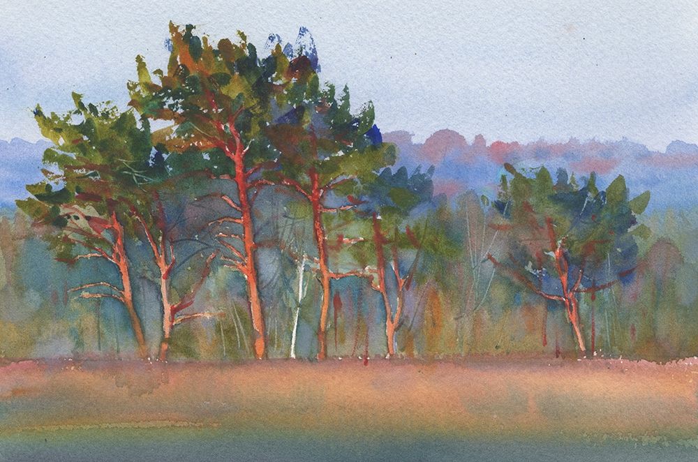 Watercolor landscape painting 38 art print by Samira Yanushkova for $57.95 CAD