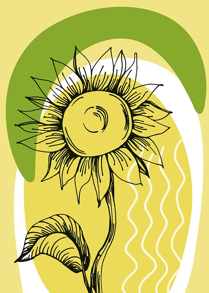 Sunflower minimal art art print by AcantStudio for $57.95 CAD