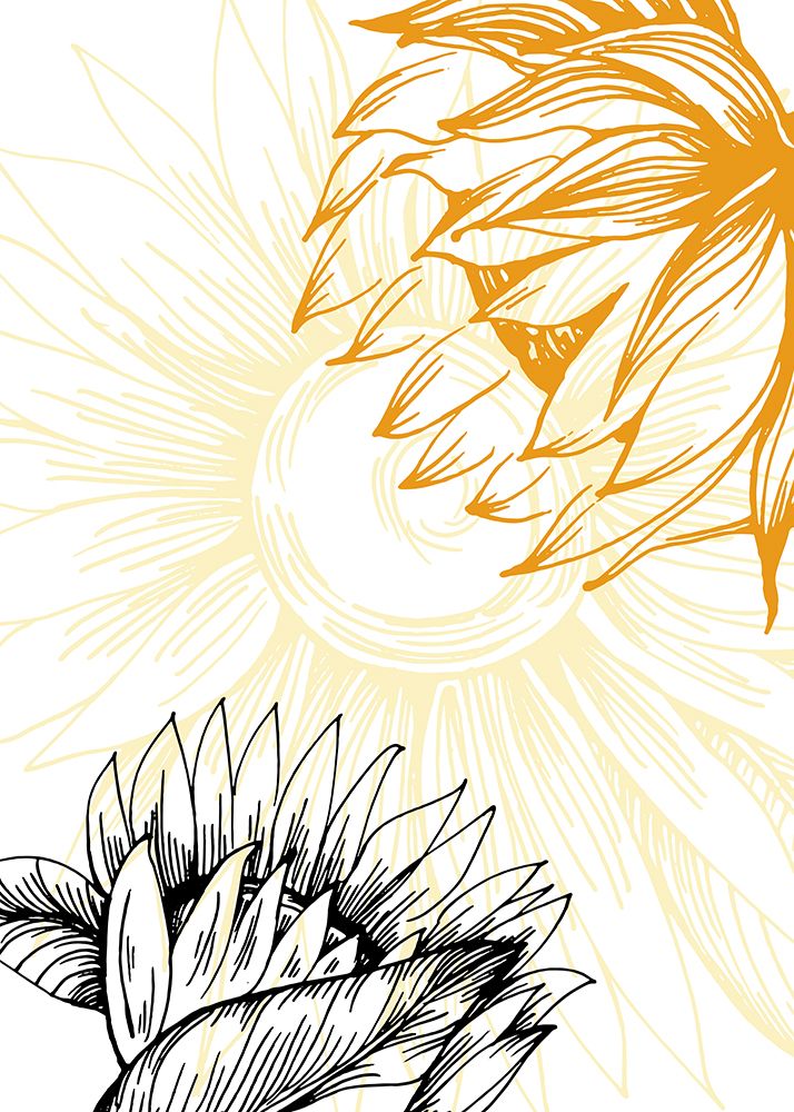 Sunflower minimal art art print by AcantStudio for $57.95 CAD