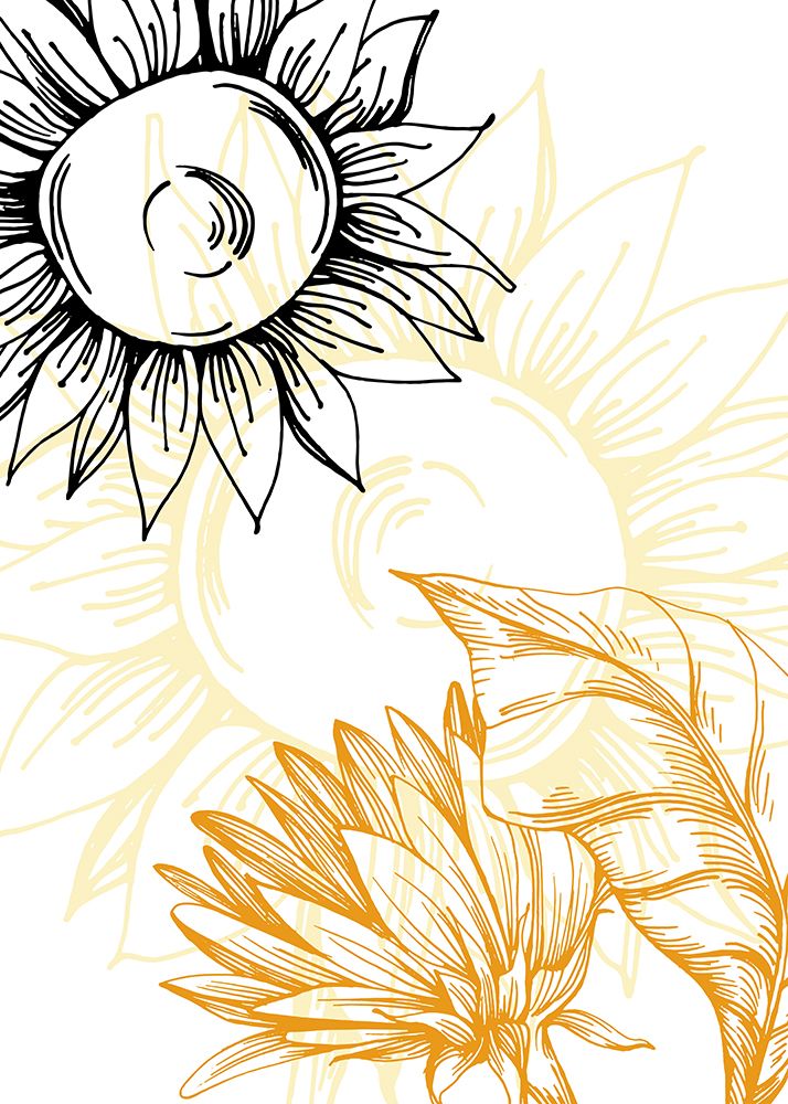 Sunflower minimal art art print by AcantStudio for $57.95 CAD