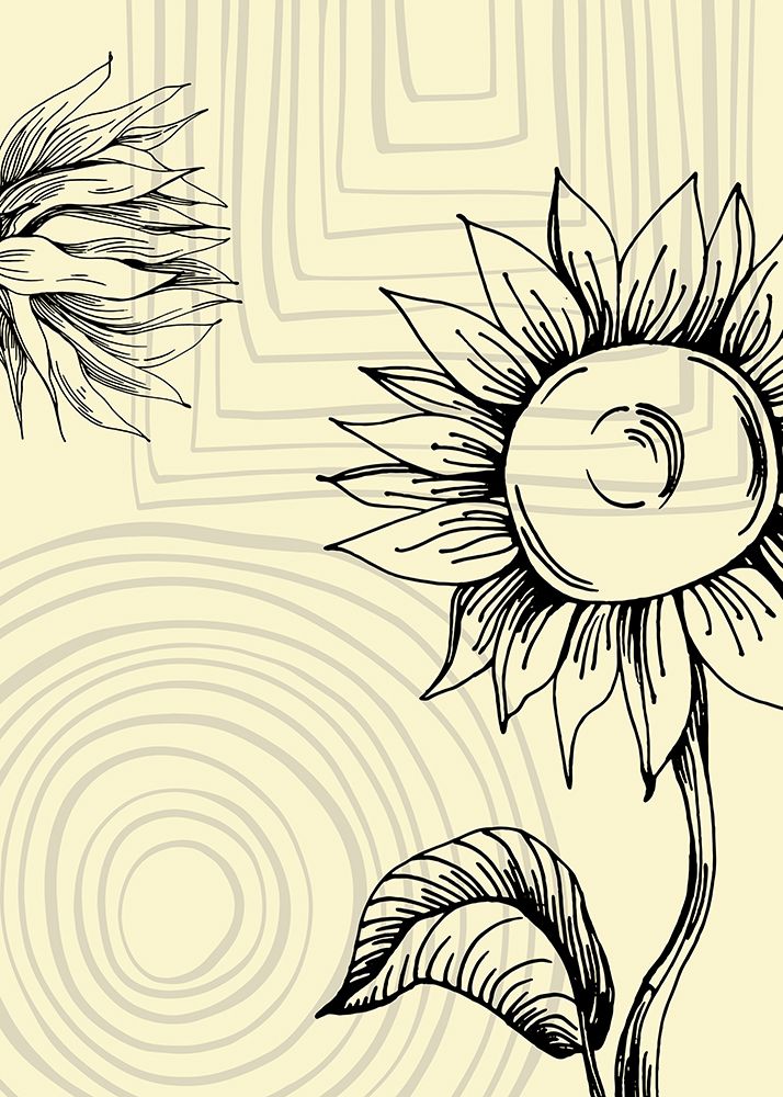 Sunflower minimal art art print by AcantStudio for $57.95 CAD
