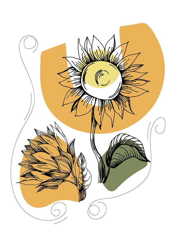 Sunflower minimal art art print by AcantStudio for $57.95 CAD