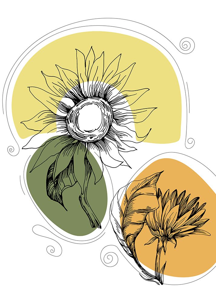 Sunflower minimal art art print by AcantStudio for $57.95 CAD