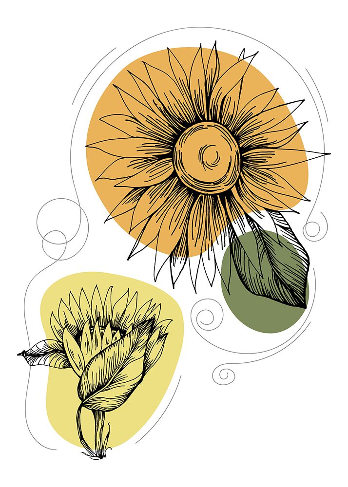 Sunflower minimal art art print by AcantStudio for $57.95 CAD