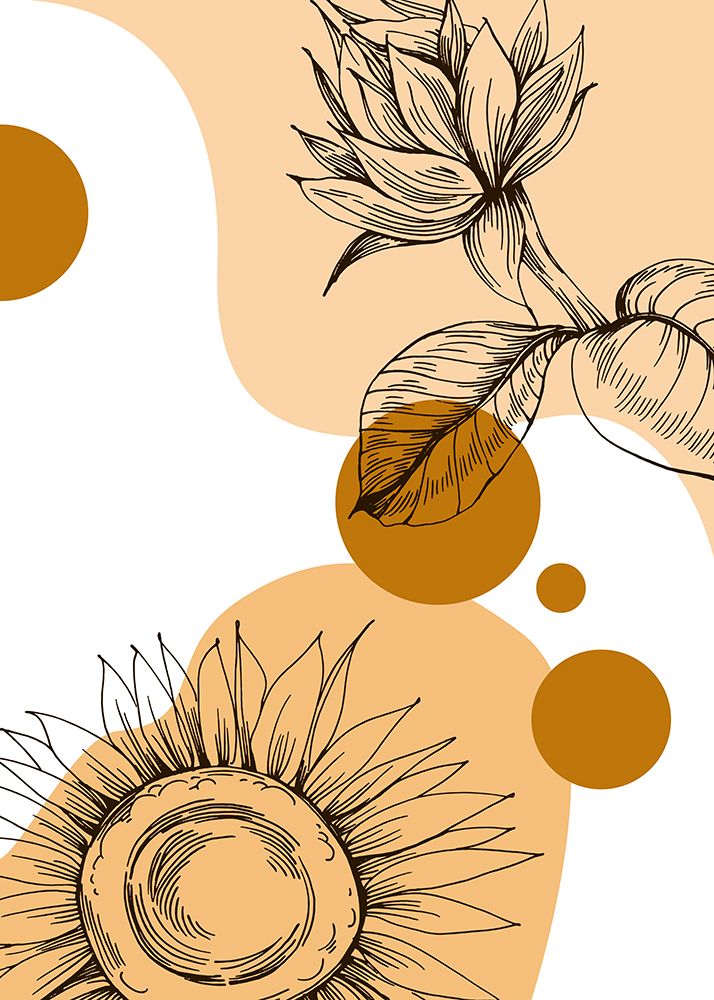 Sunflower minimal art art print by AcantStudio for $57.95 CAD