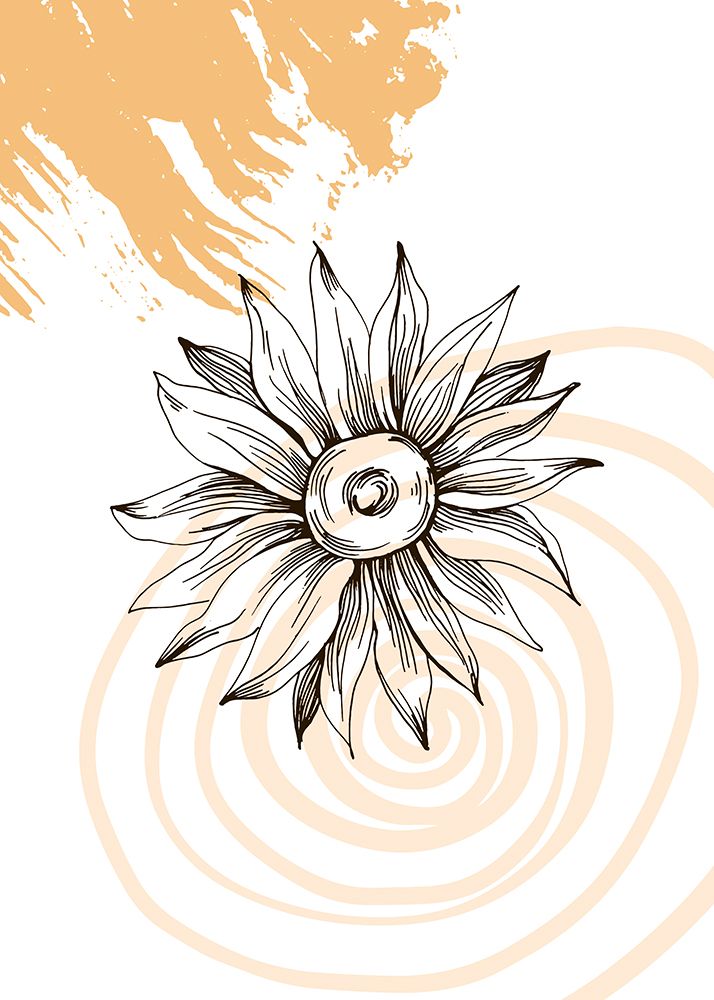 Sunflower minimal art art print by AcantStudio for $57.95 CAD