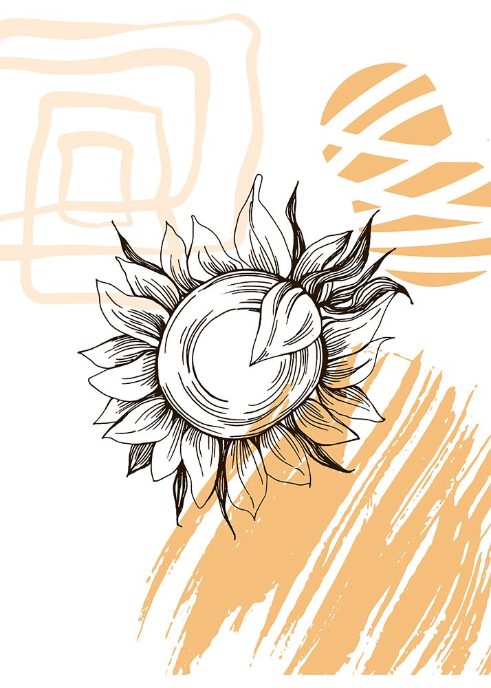 Sunflower minimal art art print by AcantStudio for $57.95 CAD