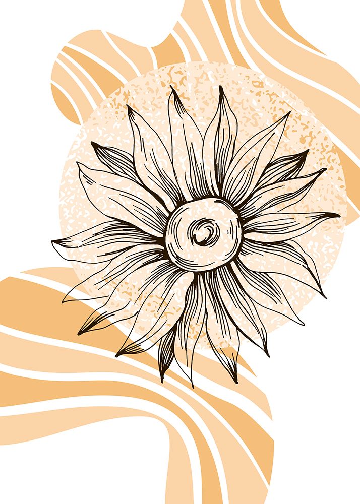 Sunflower minimal art art print by AcantStudio for $57.95 CAD