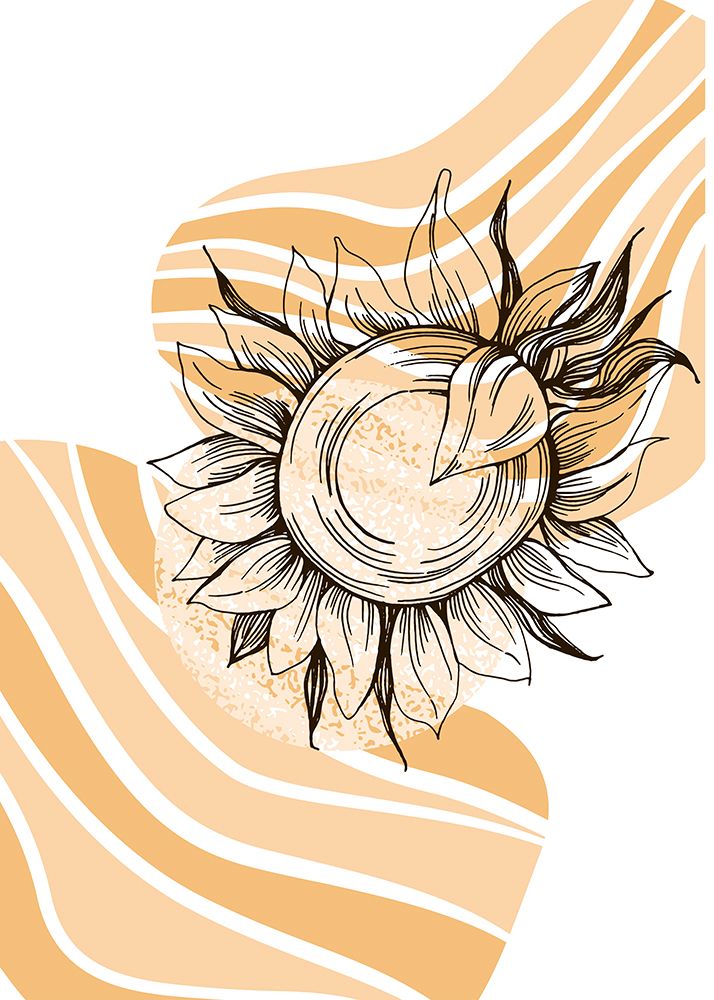 Sunflower minimal art art print by AcantStudio for $57.95 CAD