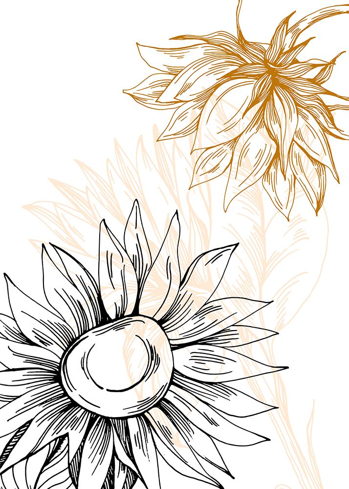 Sunflower minimal art art print by AcantStudio for $57.95 CAD