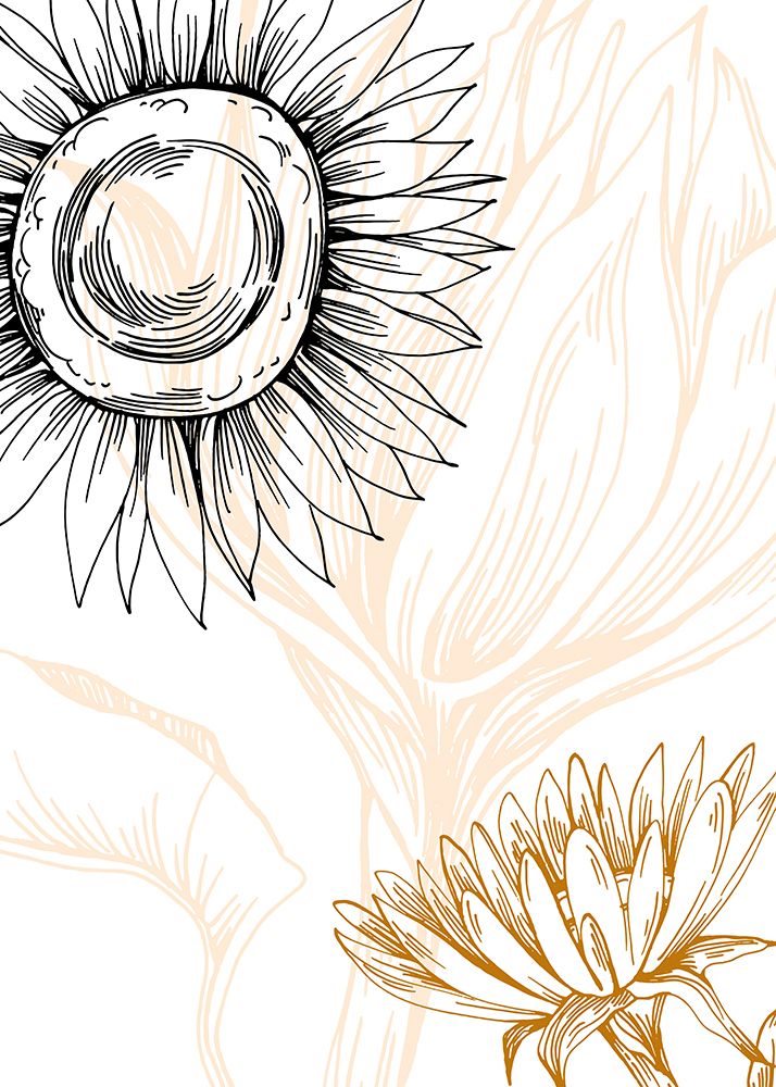 Sunflower minimal art art print by AcantStudio for $57.95 CAD