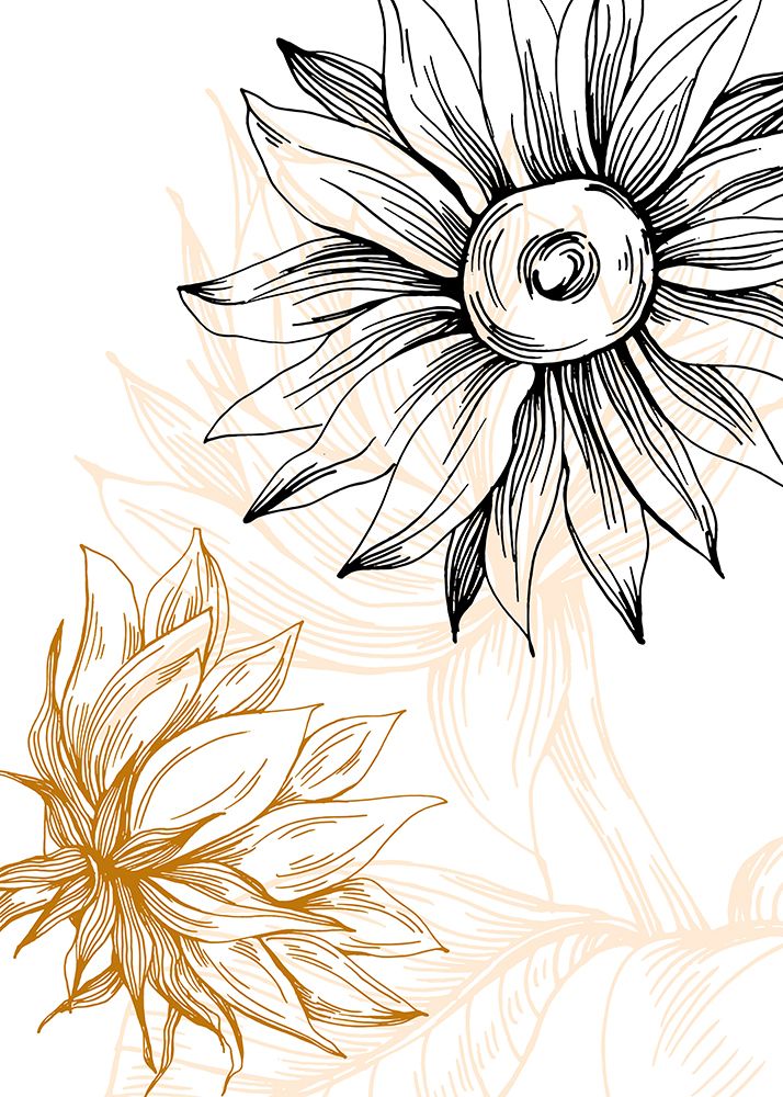 Sunflower minimal art art print by AcantStudio for $57.95 CAD