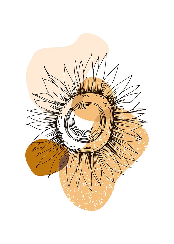 Sunflower minimal art art print by AcantStudio for $57.95 CAD