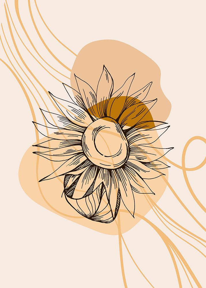 Sunflower minimal art art print by AcantStudio for $57.95 CAD