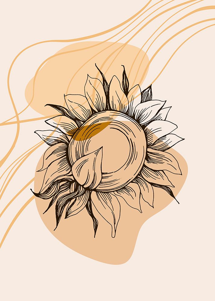 Sunflower minimal art art print by AcantStudio for $57.95 CAD
