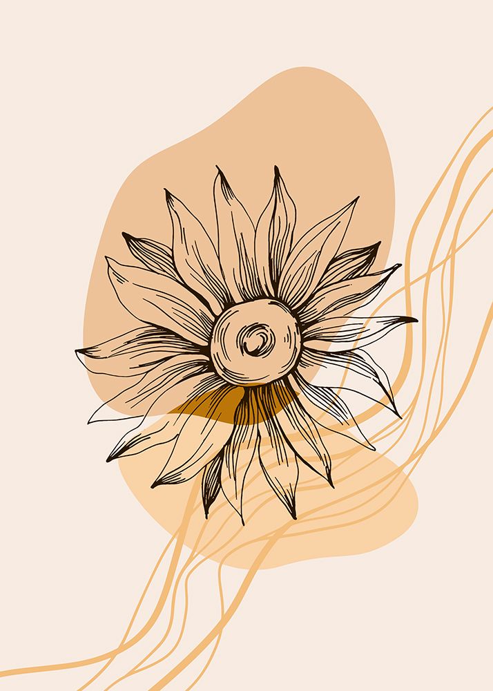 Sunflower minimal art art print by AcantStudio for $57.95 CAD