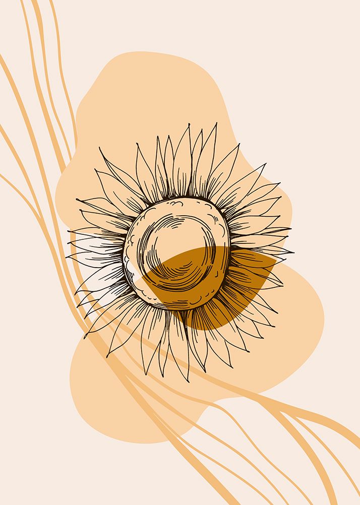 Sunflower minimal art art print by AcantStudio for $57.95 CAD