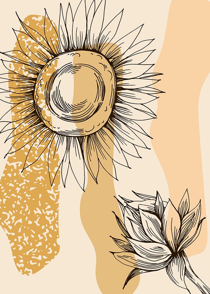 Sunflower minimal art art print by AcantStudio for $57.95 CAD