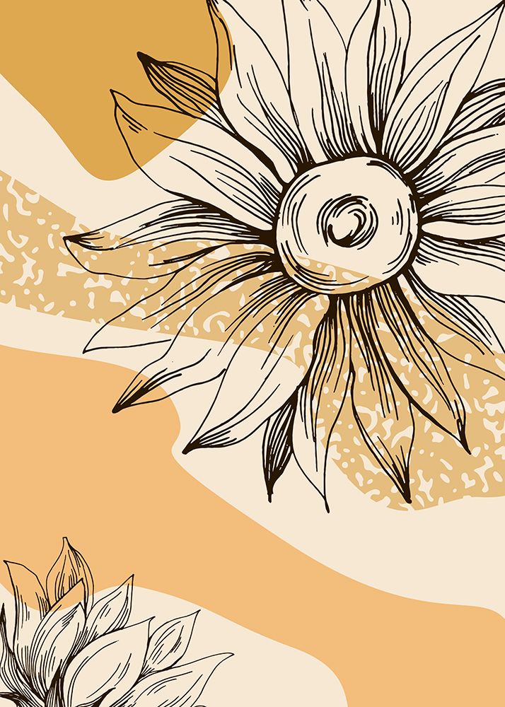 Sunflower minimal art art print by AcantStudio for $57.95 CAD