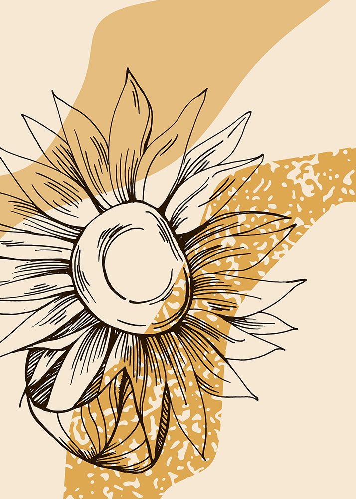 Sunflower minimal art art print by AcantStudio for $57.95 CAD