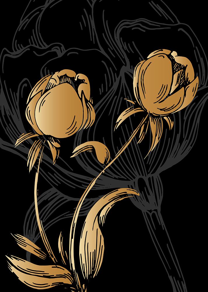 Peonies flowers minimal art art print by AcantStudio for $57.95 CAD