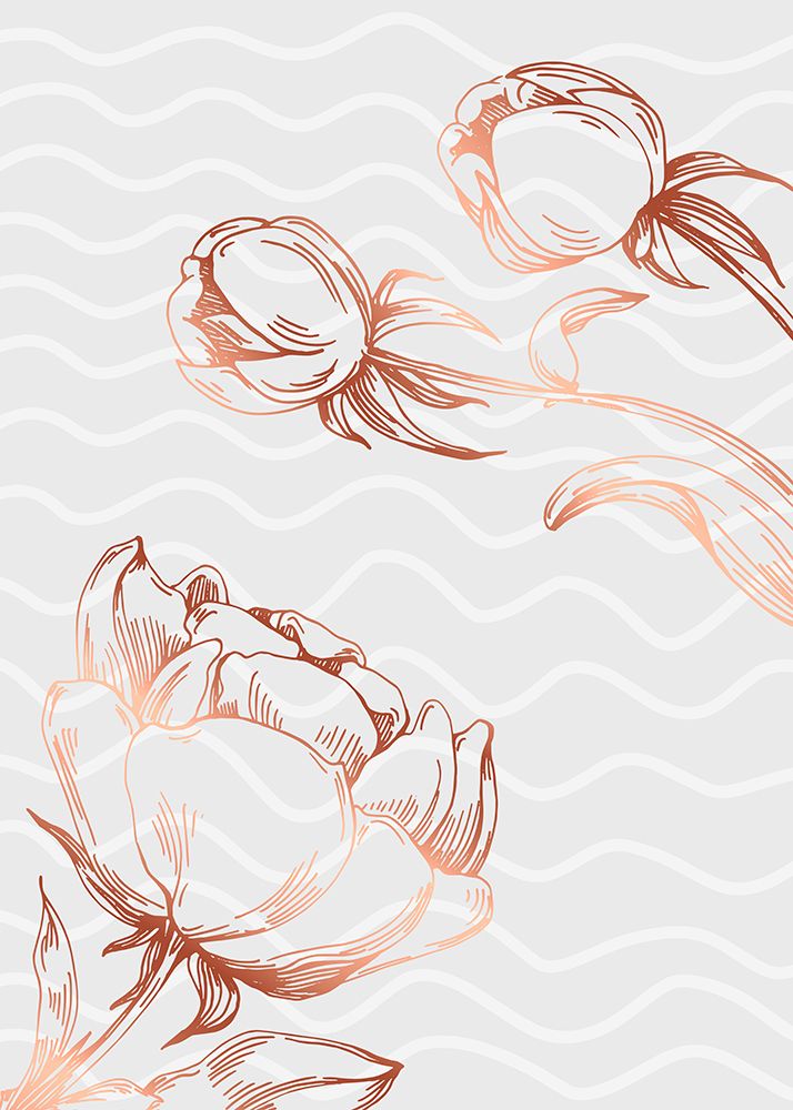 Peonies flowers minimal art art print by AcantStudio for $57.95 CAD