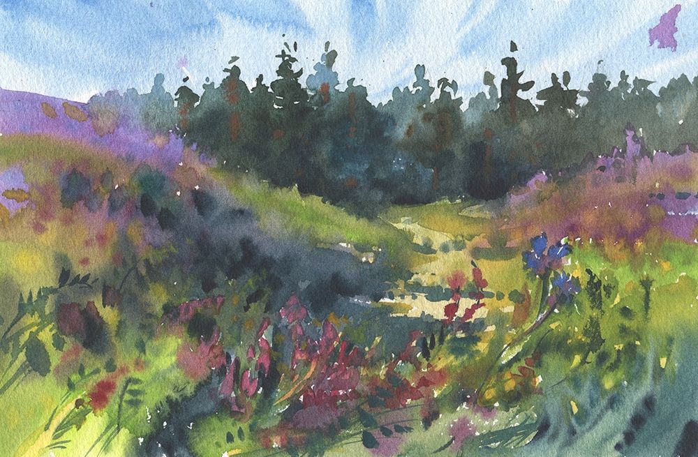 Watercolor landscape painting 53 art print by Samira Yanushkova for $57.95 CAD