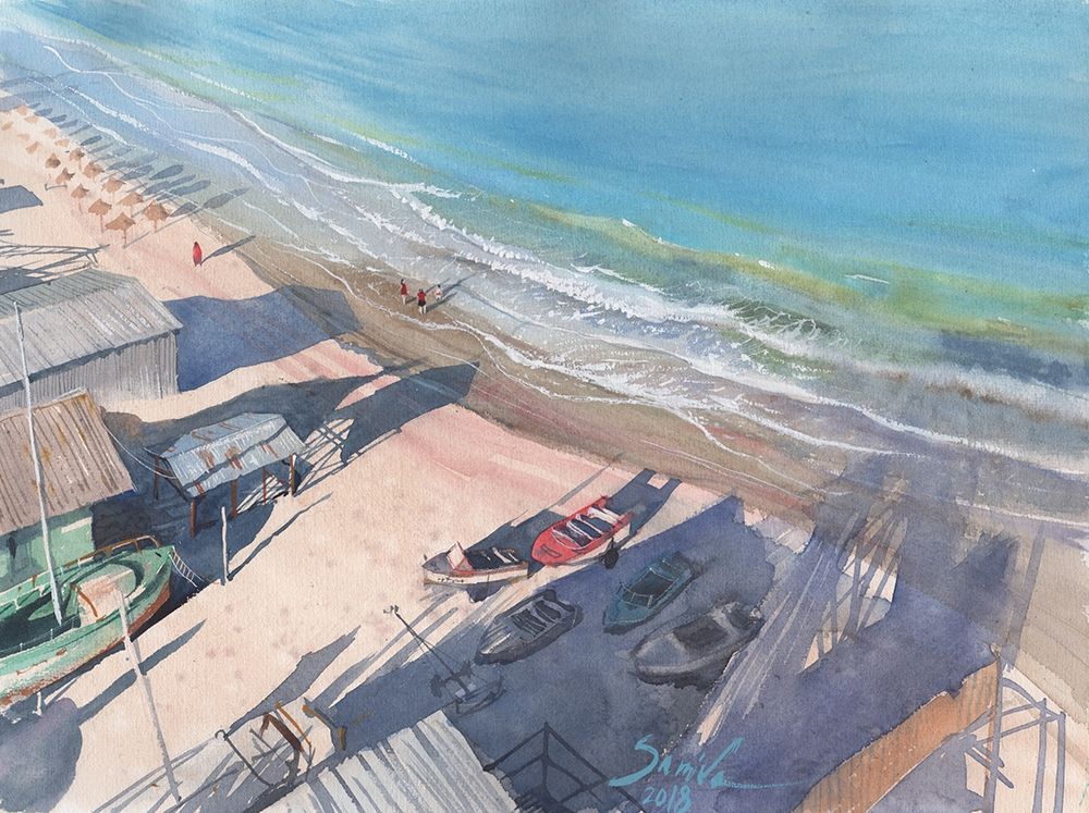 Ocean landscape art print by Samira Yanushkova for $57.95 CAD