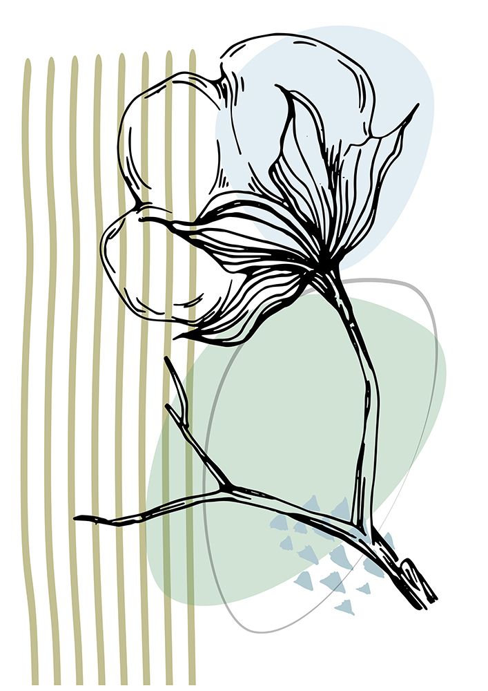 Cotton flowers minimal art art print by AcantStudio for $57.95 CAD