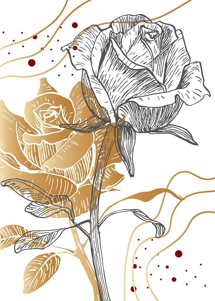 Roses flowers minimal art art print by AcantStudio for $57.95 CAD