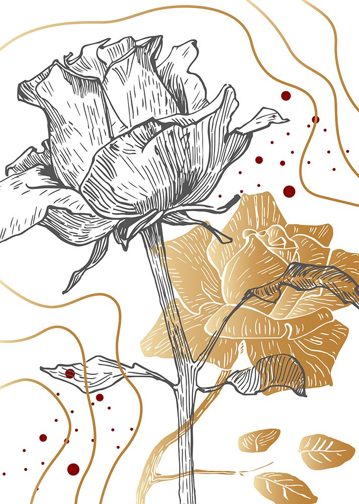 Roses flowers minimal art art print by AcantStudio for $57.95 CAD